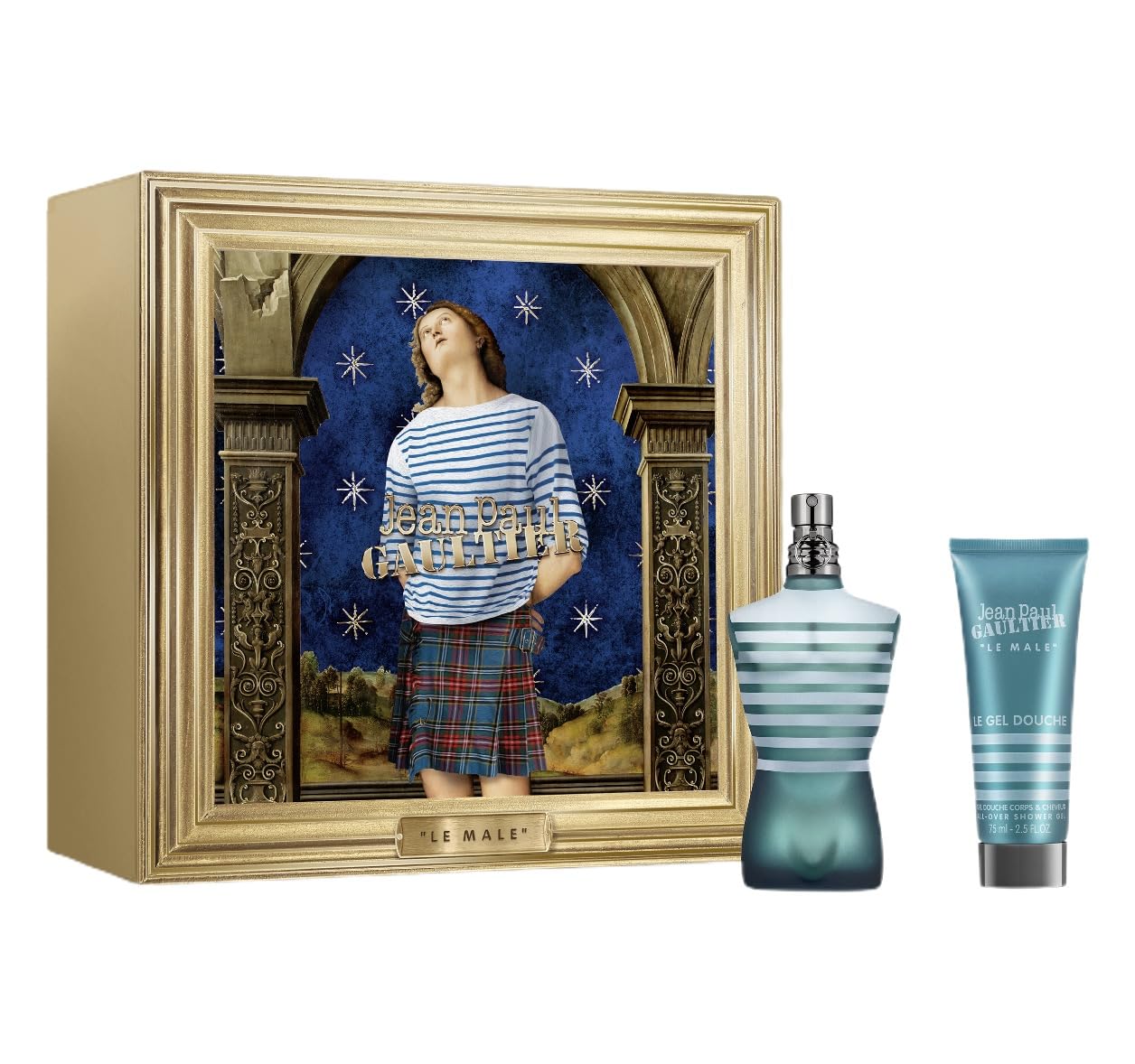 Jean Paul Gaultier Le Male Gift Set 75ml EDT + 75ml All Over Shower Gel (Christmas Edition)