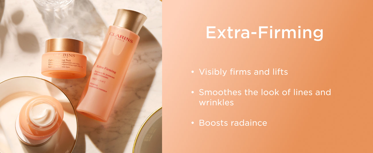 Clarins Extra Firming Gift Set 50ml Day Cream + 15ml Night Cream + 7ml Total Eye Lift + Pouch